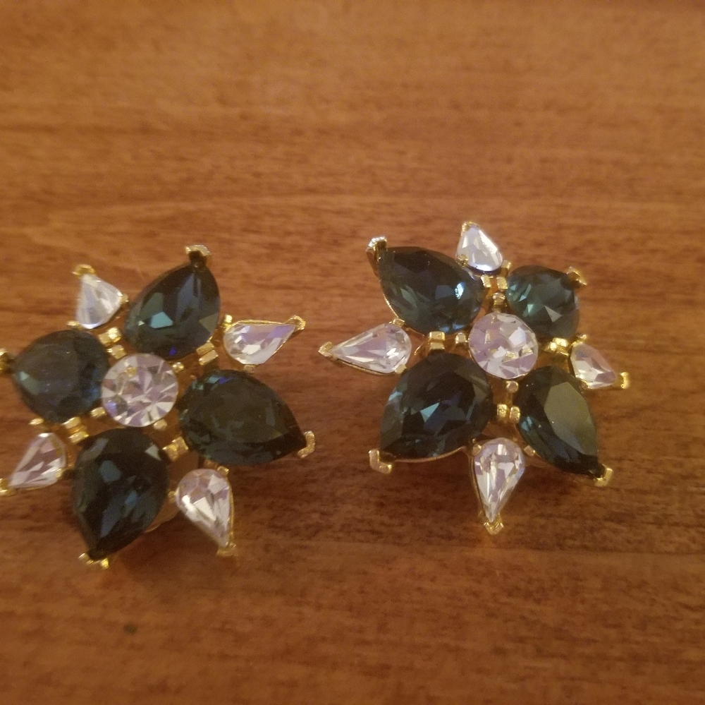 Vintage Todd Anthony Rhinestone Clip on Earrings